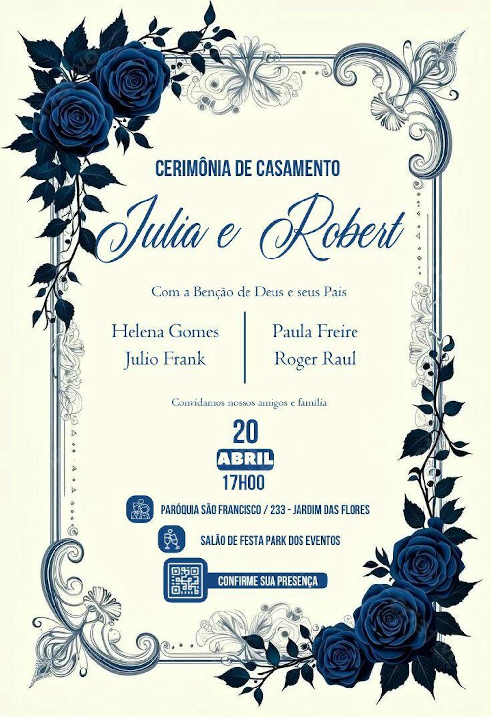 Convite de Casamento Editável no Canva