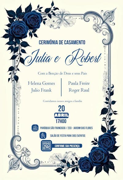 Convite de Casamento Editável no Canva
