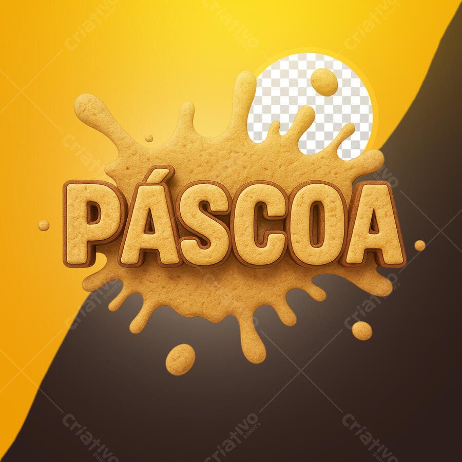 Selo 3D Páscoa Biscoito Amarelo