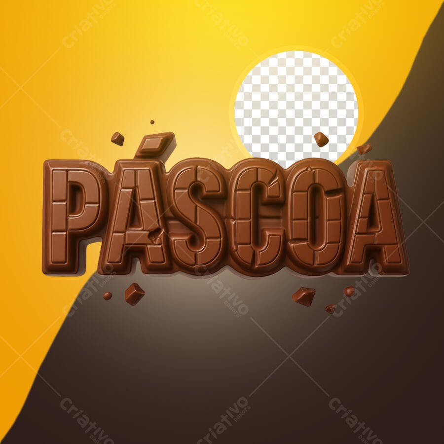 Selo 3D Páscoa Chocolate Marrom Texturizado