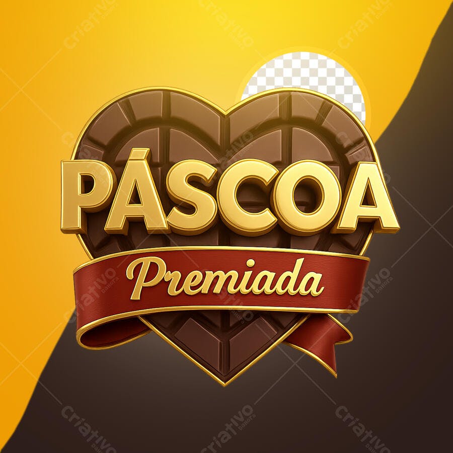 Selo 3D premiação chocolate dourado e marrom
