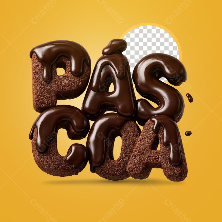 Selo 3D Pascoa Chocolate Marrom