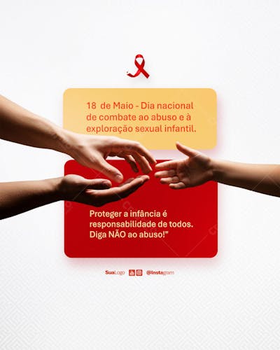 Dia nacional de combate ao abuso e exploração sexual de crianças e adolecentes  Social Media PSD Editável  (6)