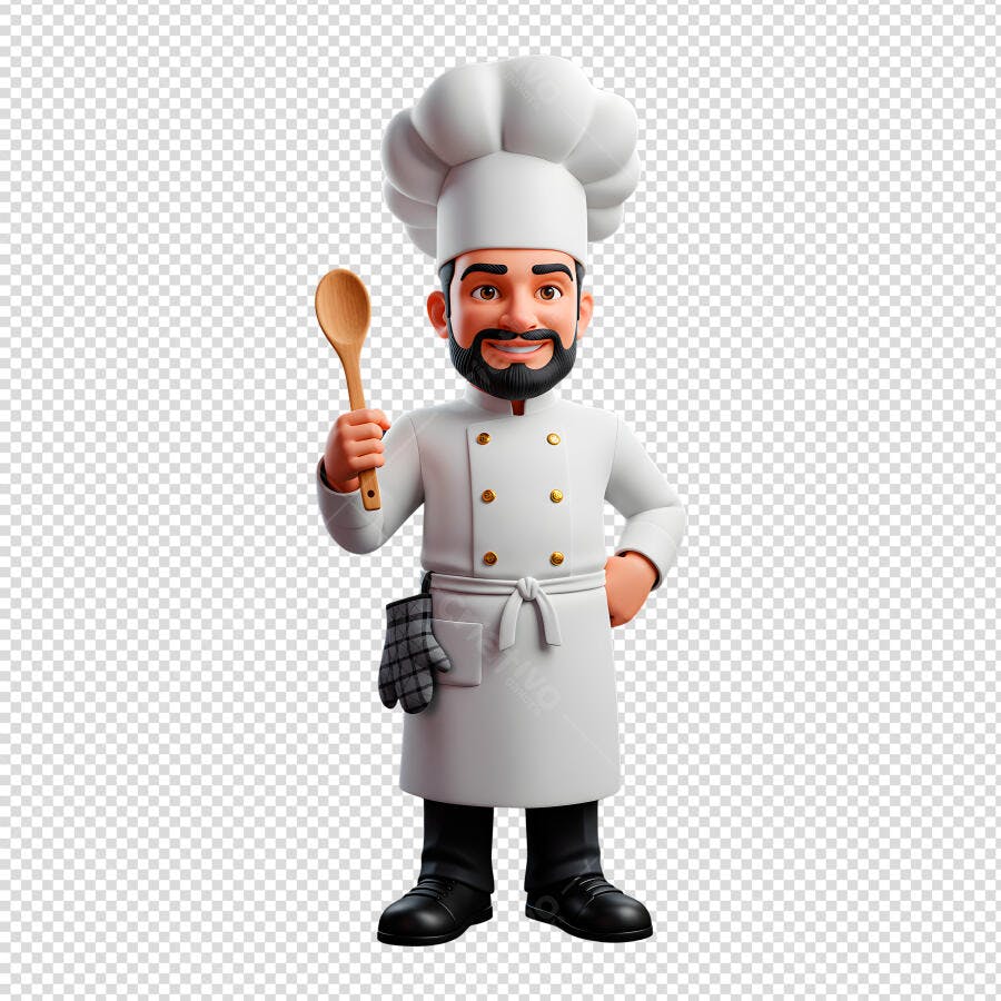 Chef Cartoon Ilustração PSD Editável