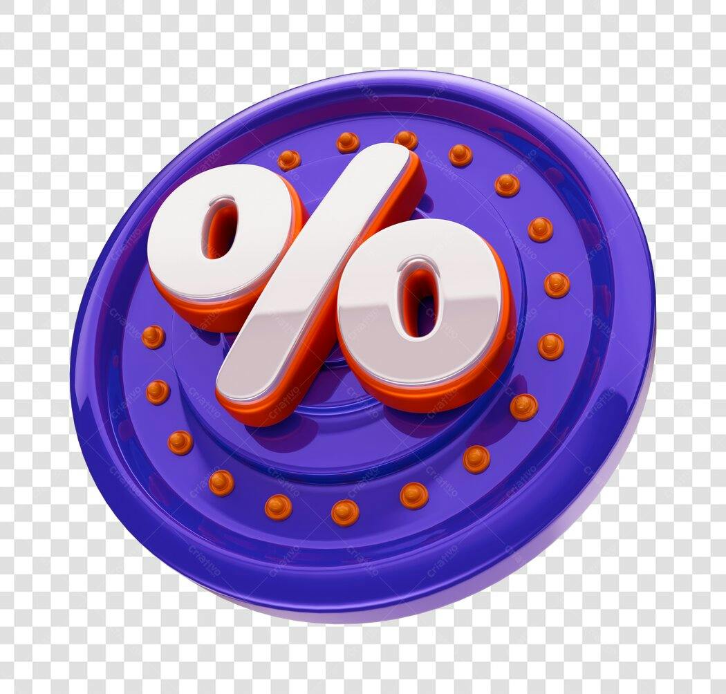 Banner promocional com símbolo de porcentagem PNG com fundo transparente