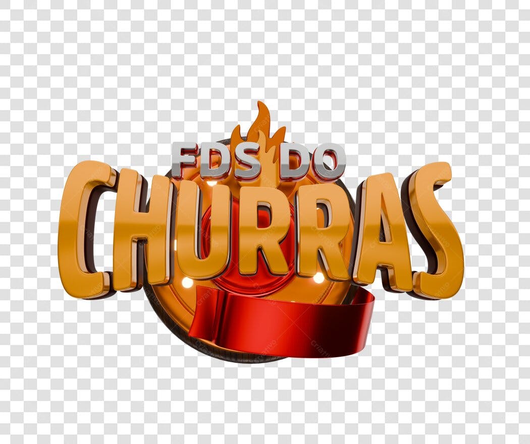 Banner FDS do Churras 3D Promocional PNG com fundo transparente