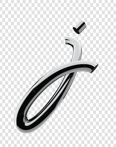Chrome 3D Lettering Set Aphabet Letters (10)
