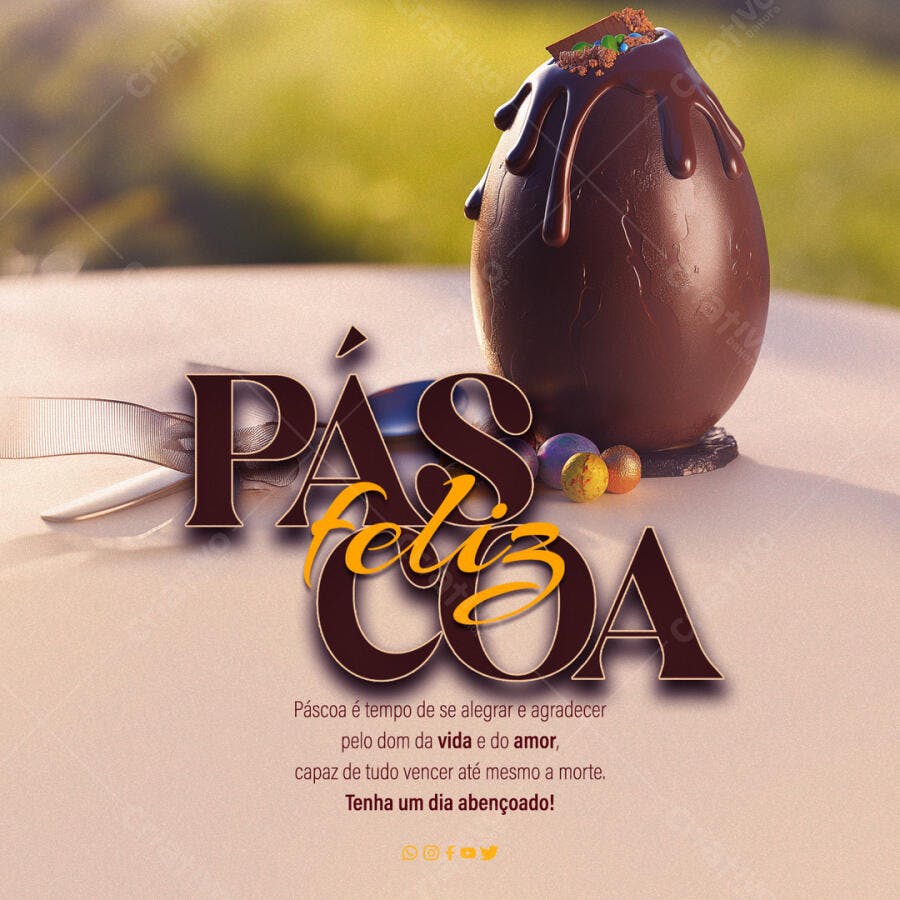 Post para Páscoa PSD Editável