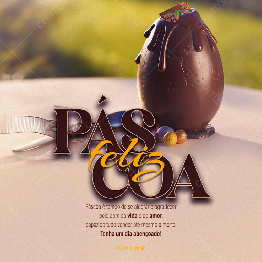 FLYER DE OVO DE PASCOA FELIZ PÁSCOA