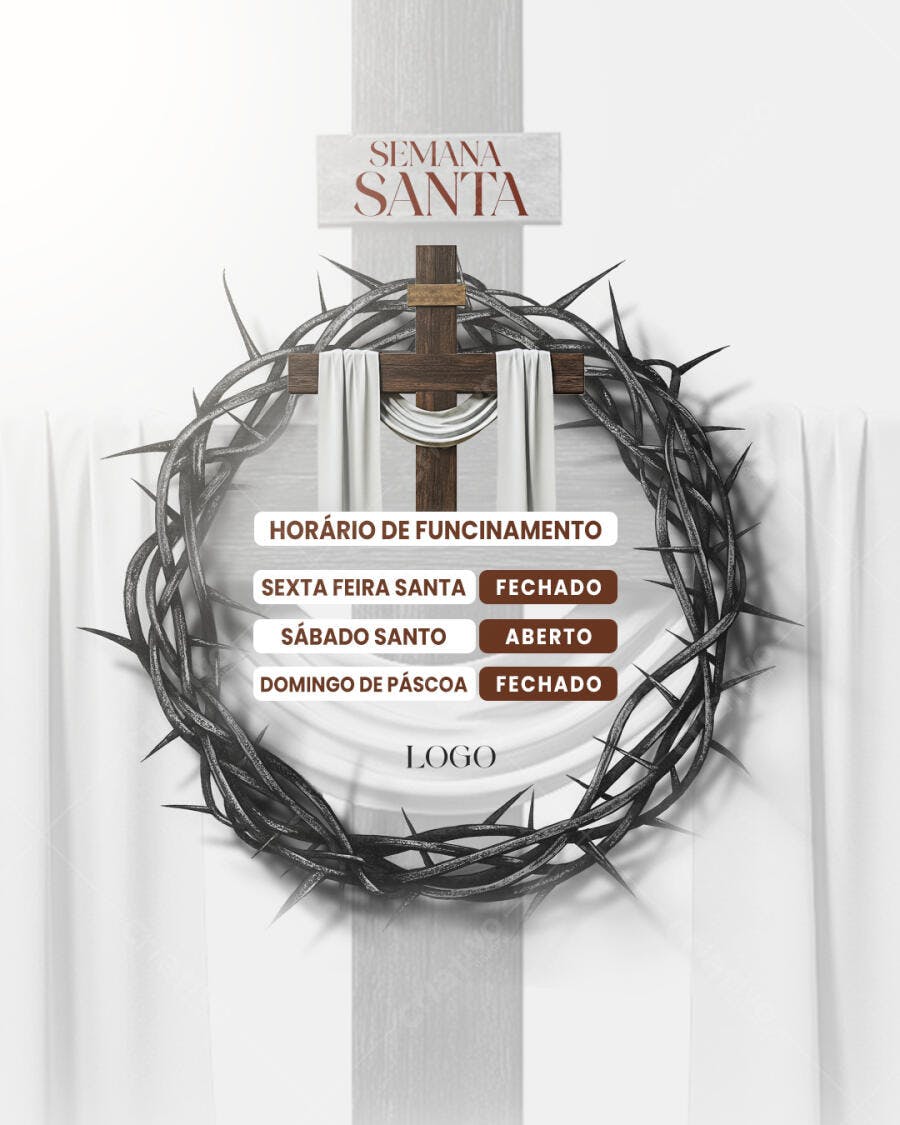 Flyer Semana Santa PSD Editável