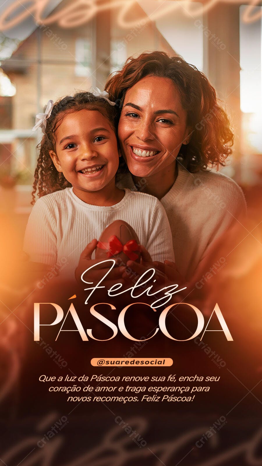 Postagem Páscoa Família PSD Editável