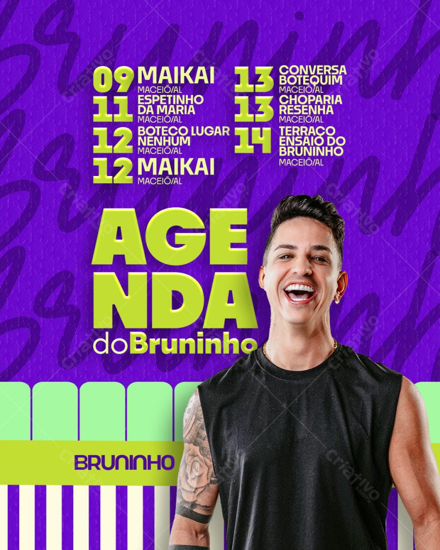 Flyer Agenda do Bruninho PSD Editável