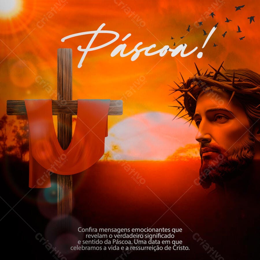 Imagem Páscoa Religiosa PSD Editável