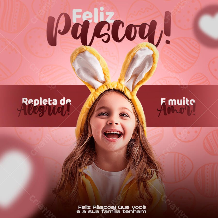 Postagem Feliz Páscoa PSD Editável