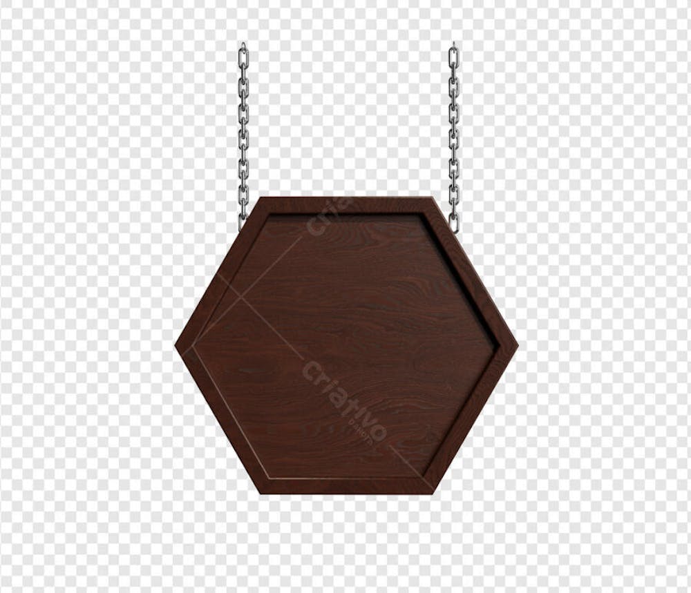 BANNER HEXAGONO DE MADEIRA COM CORRENTE 2