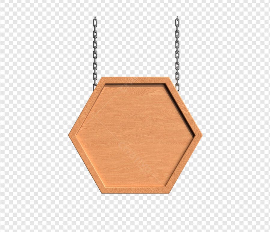 Placa de Madeira Hexagonal para Loja PSD Editável