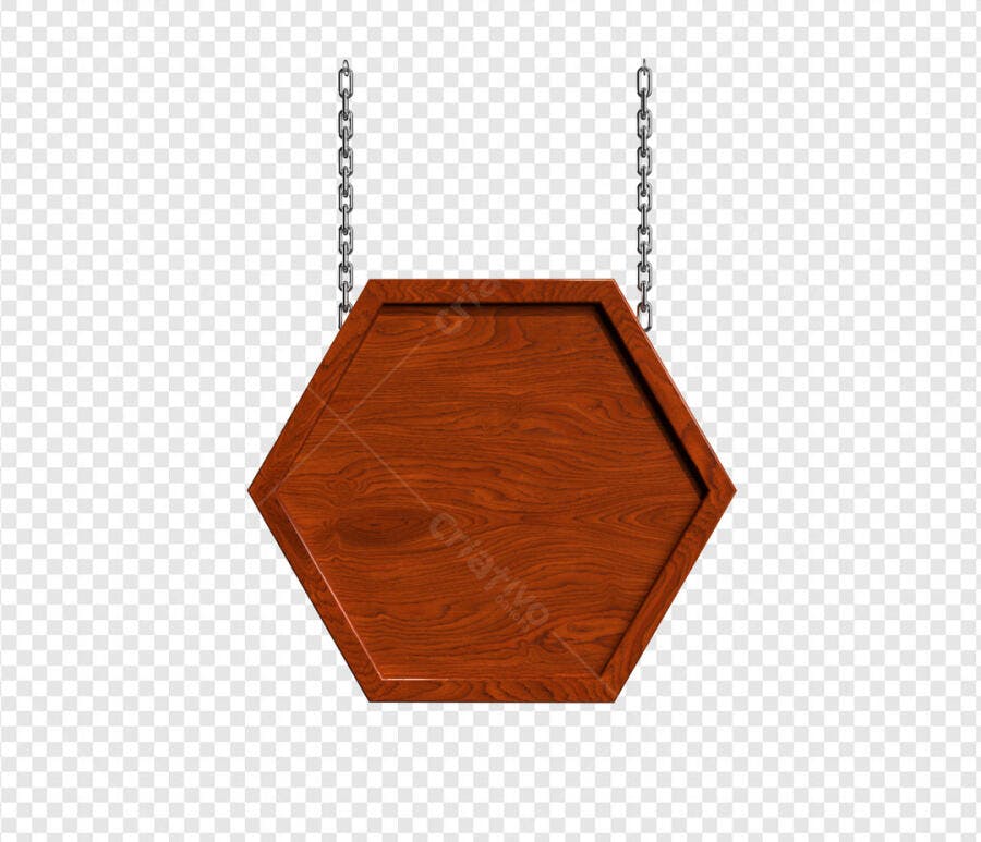 Placa de Madeira Hexagonal PSD Editável