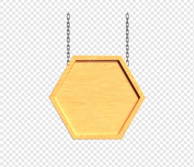 BANNER HEXAGONO DE MADEIRA COM CORRENTE 5