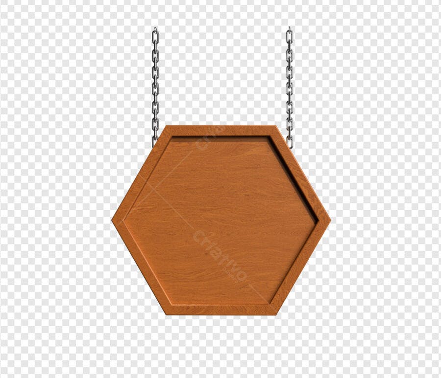 Placa de Madeira Hexagonal para Loja PSD Editável