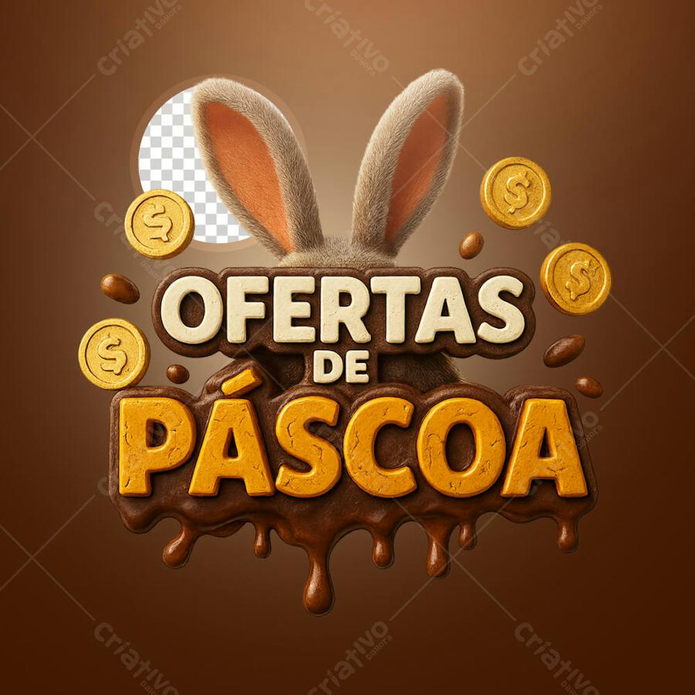 SELO 3D PARA PÁSCOA EM ALTA QUALIDADE