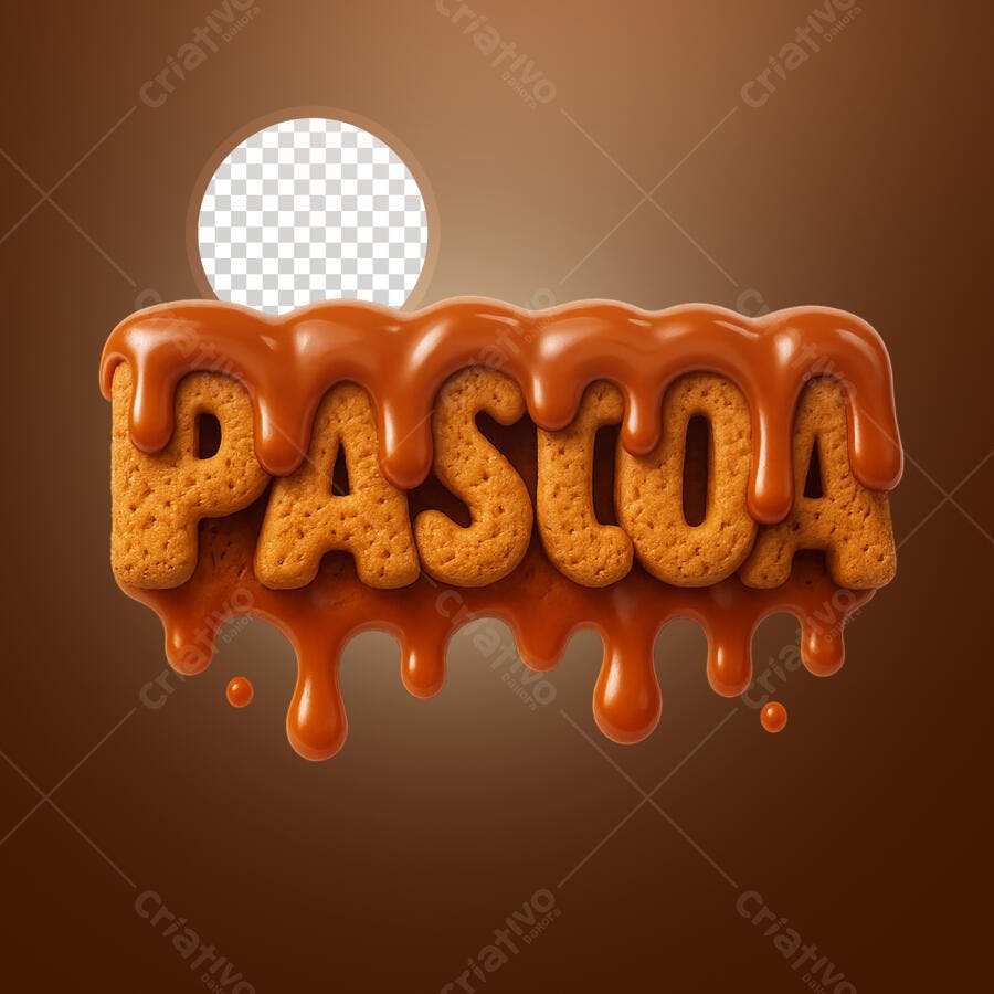 Selo 3D Pascoa Biscoito Caramelo