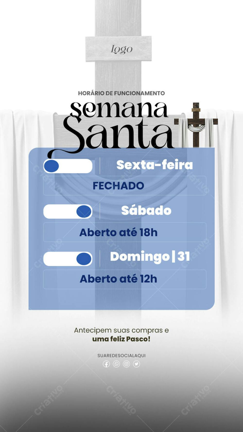 semana santa Atenção horário de funcionamento 04