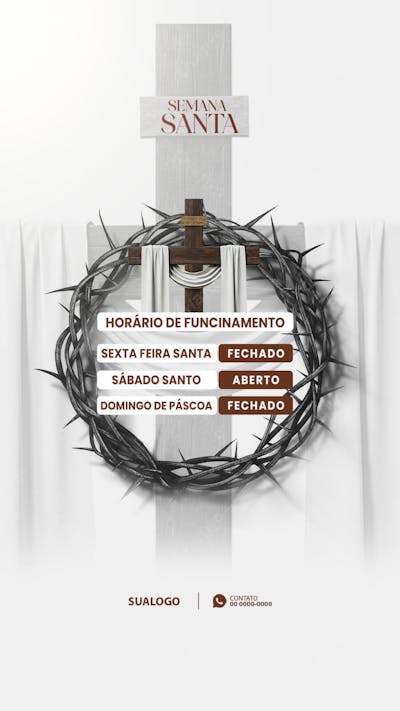 semana santa Atenção horário de funcionamento 02 - story