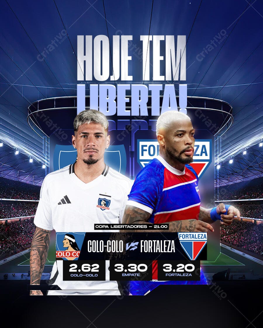 Flyer Copa Libertadores Colo-Colo x Fortaleza PSD Editável