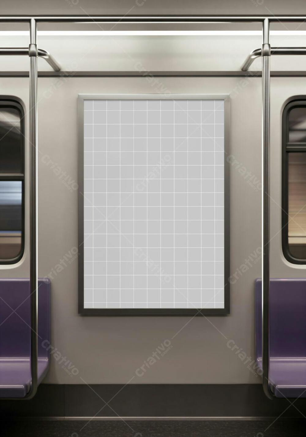 Painel publicitário em metrô PSD editável Mockup