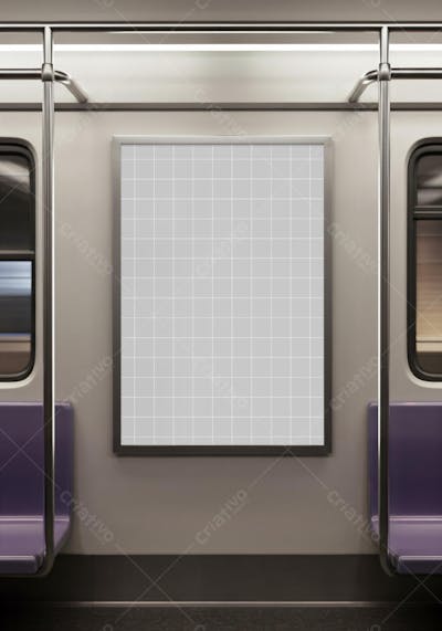 Painel publicitário em metrô PSD editável Mockup