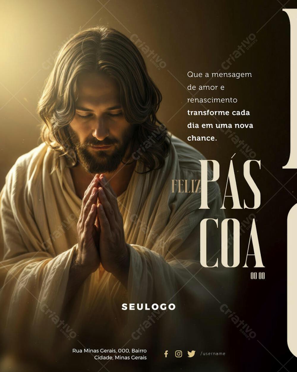 PSD EDITÁVEL - SEMANA SANTA - FELIZ PÁSCOA 2