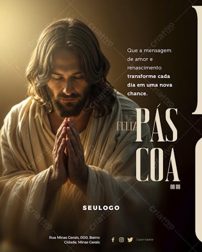 PSD EDITÁVEL - SEMANA SANTA - FELIZ PÁSCOA 2
