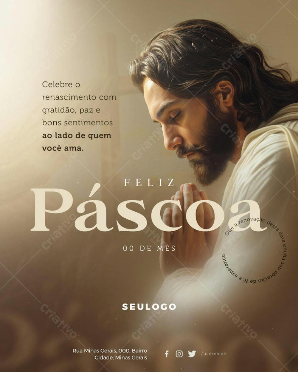 PSD EDITÁVEL - SEMANA SANTA - FELIZ PÁSCOA 1