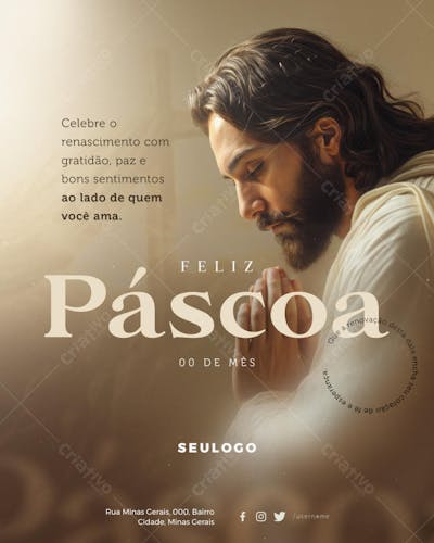 PSD EDITÁVEL - SEMANA SANTA - FELIZ PÁSCOA 1