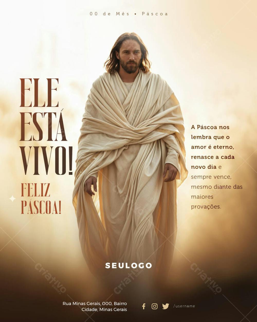 PSD EDITÁVEL - SEMANA SANTA - FELIZ PÁSCOA 4