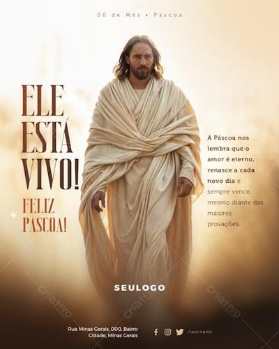 PSD EDITÁVEL - SEMANA SANTA - FELIZ PÁSCOA 4