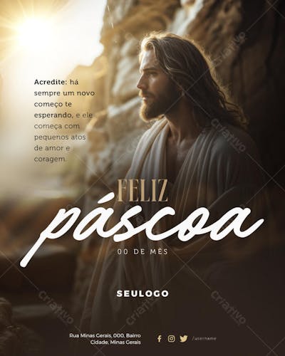PSD EDITÁVEL - SEMANA SANTA - FELIZ PÁSCOA 3