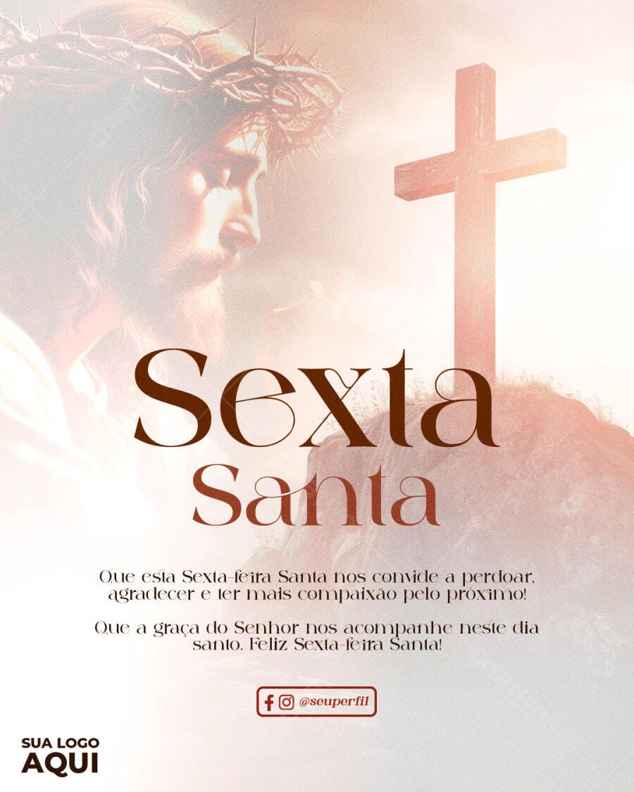 Postagem Sexta-feira Santa PSD Editável