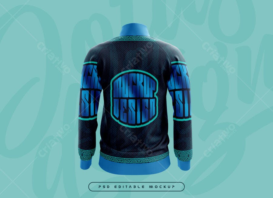 Mockup Camiseta Azul e Preto com Design Moderno