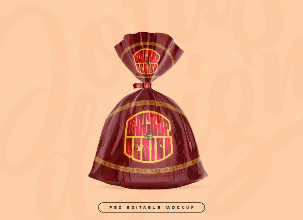 bread packaging in polythene Psd Editable Mockup