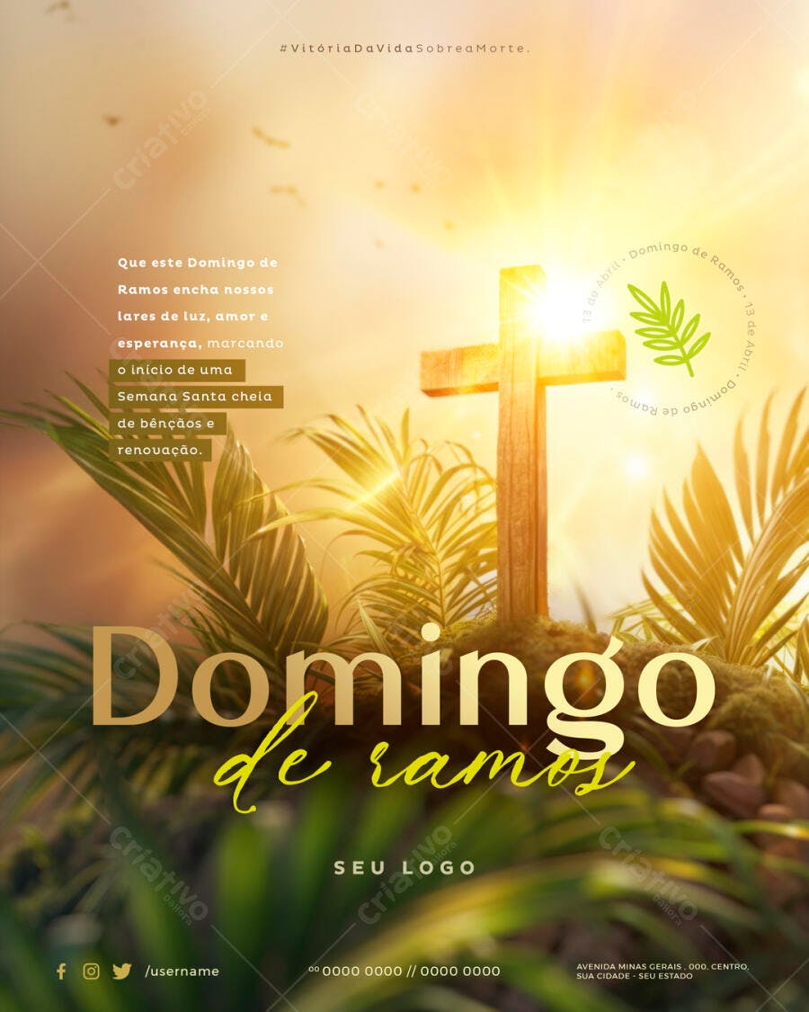 Flyer Domingo de Ramos PSD Editável