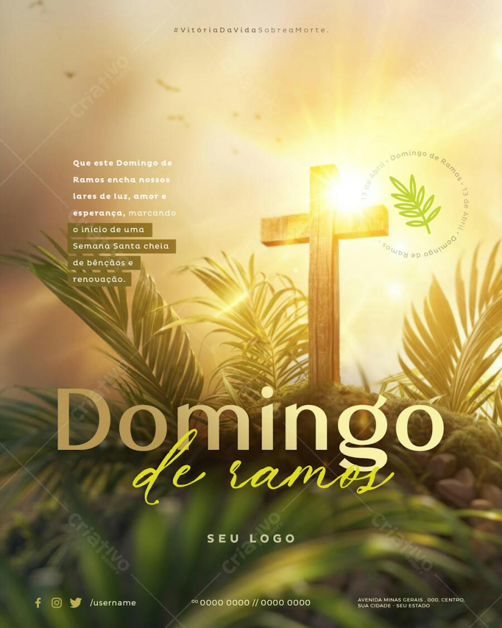 PSD EDITÁVEL - DOMINGO DE RAMOS - O INÍCIO DE UMA SEMANA SANTA CHEIA DE BÊNÇÃOS 01-25