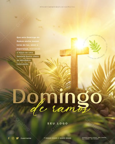 PSD EDITÁVEL - DOMINGO DE RAMOS - O INÍCIO DE UMA SEMANA SANTA CHEIA DE BÊNÇÃOS 01-25