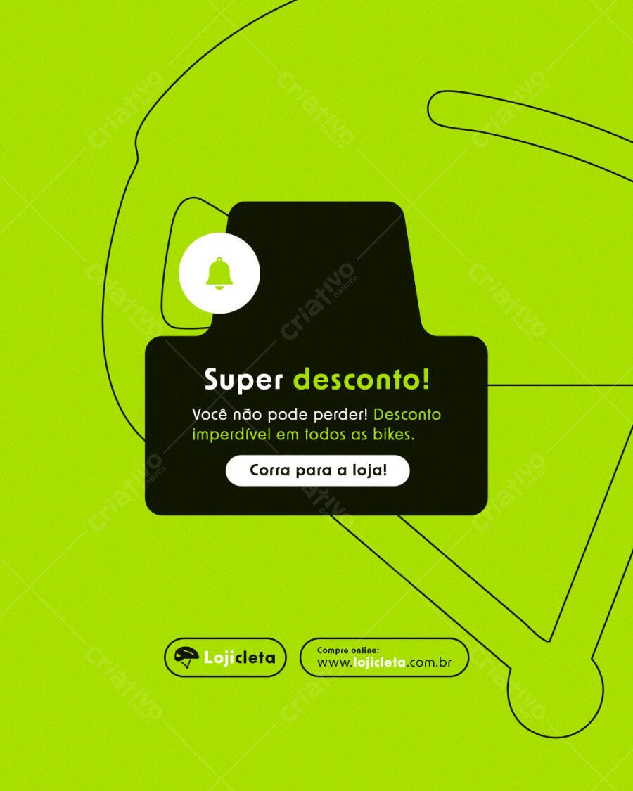 Banner Super Desconto Loja de Bicicletas PSD Editável