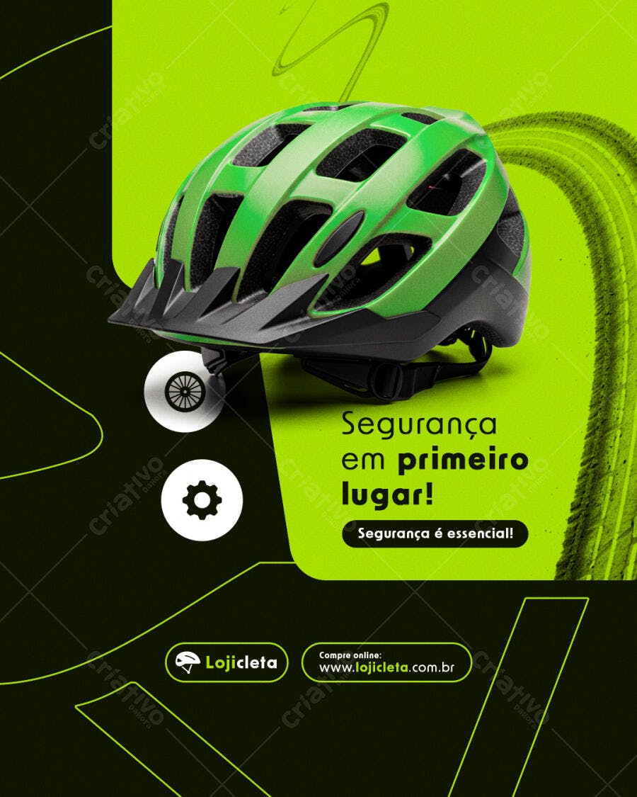 Flyer Segurança Ciclista PSD Editável