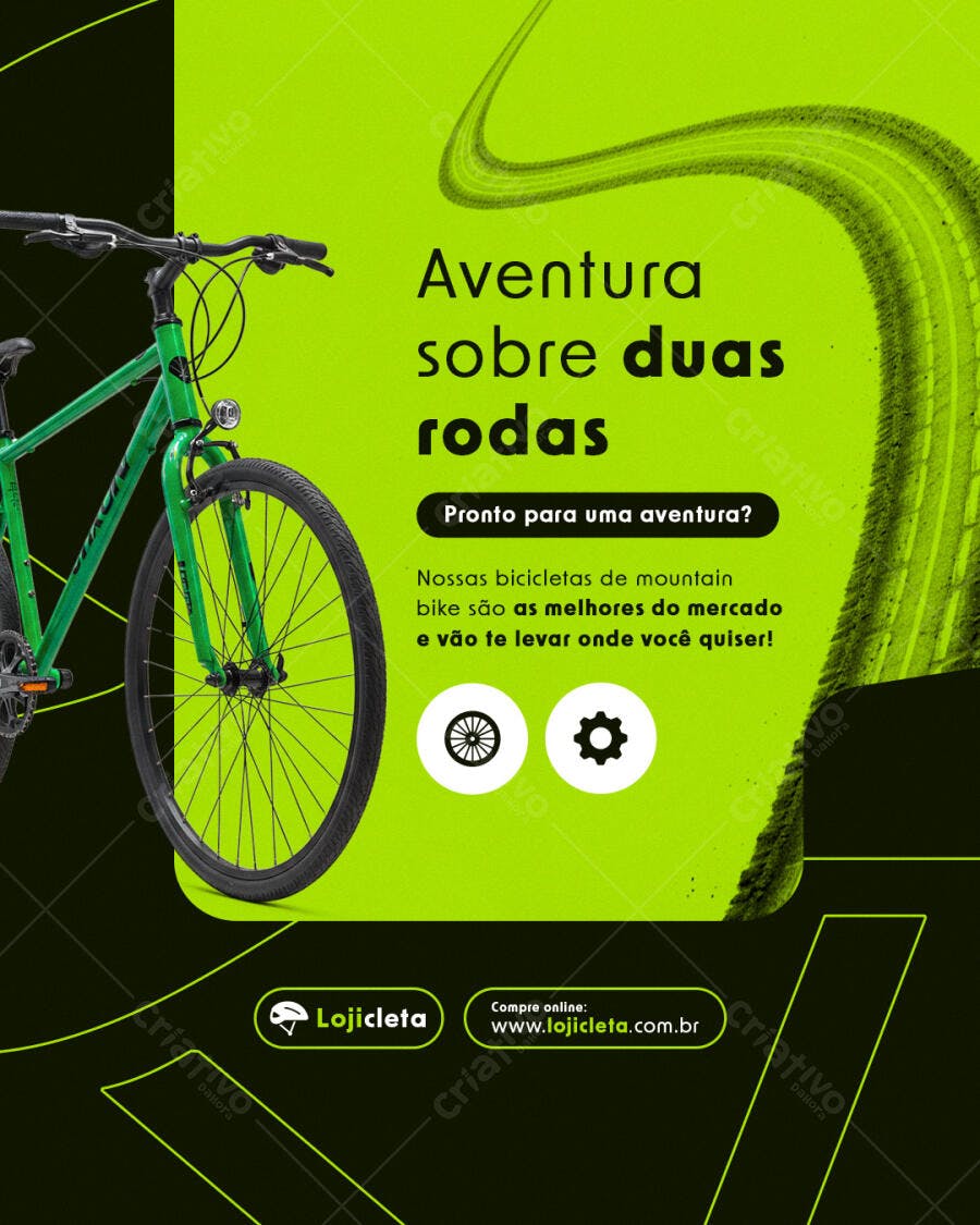 Flyer Bicicleta Verde PSD Editável