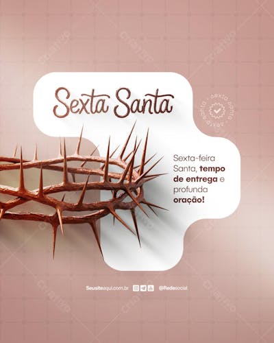 Sexta-feira Santa - Semana Santa - Sexta Feira 18 de Abril Social Media P5D Editável (14)