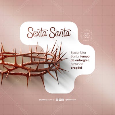 Sexta-feira Santa - Semana Santa - Sexta Feira 18 de Abril Social Media P5D Editável (20)