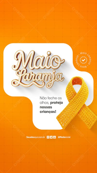 Maio Laranja - Combate ao Abuso e à Exploração Sexual Infantil Social Media P5D Editável (1)