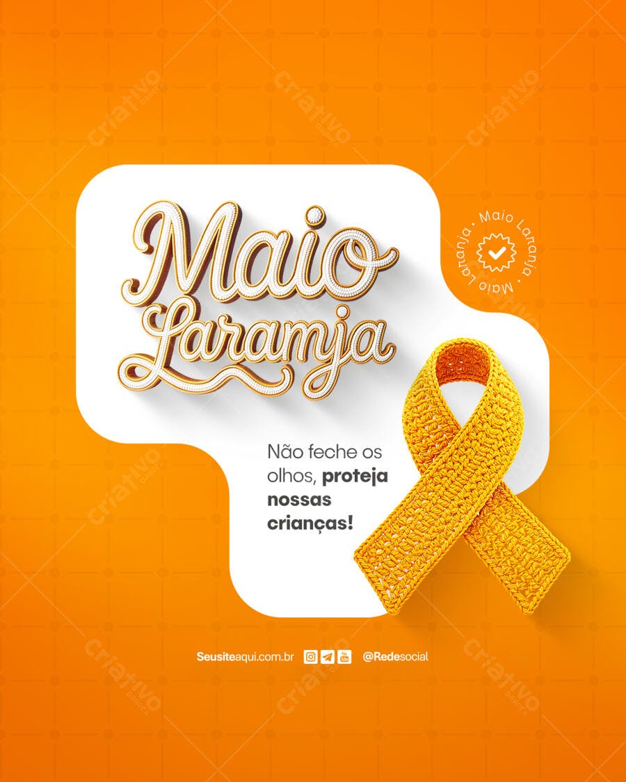 Flyer Maio Laranja PSD Editável